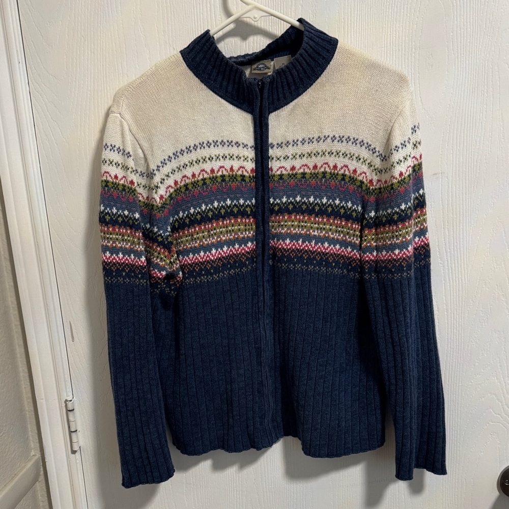 Shaver Lake Women's XL Full Zip Cardigan‎ Sweater Long Sleeve Colorful Casual